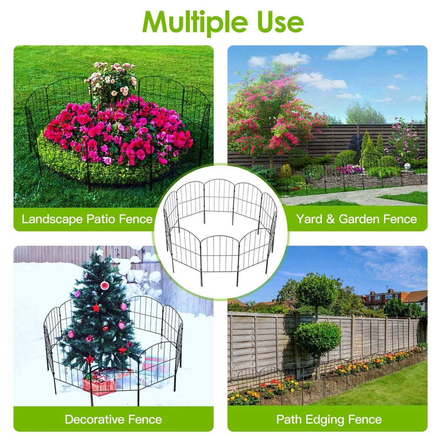 10-Pieces: Decorative Garden Fence Rustproof Iron Wire Arched Fence DailySale