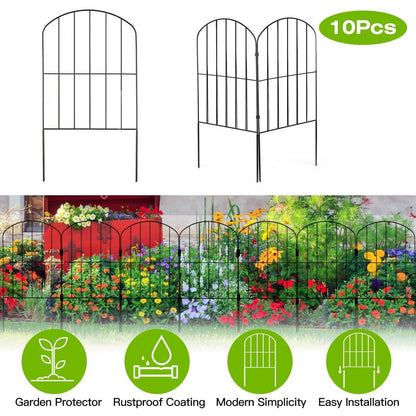 10-Pieces: Decorative Garden Fence Rustproof Iron Wire Arched Fence DailySale