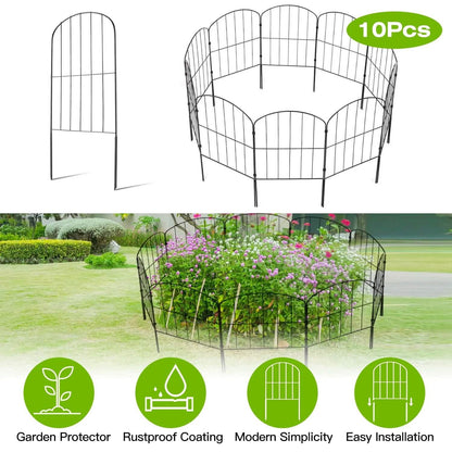 10-Pieces: Decorative Garden Fence Rustproof Iron Wire Arched Fence DailySale