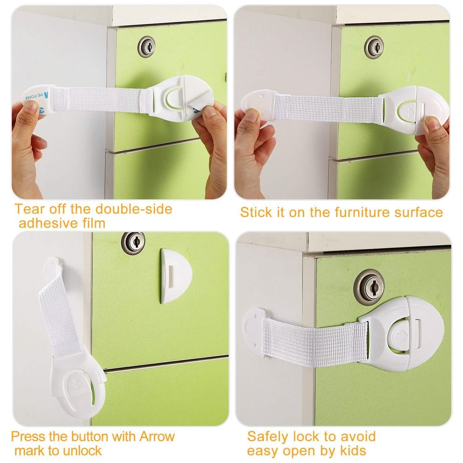 10-Pieces: Kids Safety Locks with 5 Furniture Corner Protectors DailySale