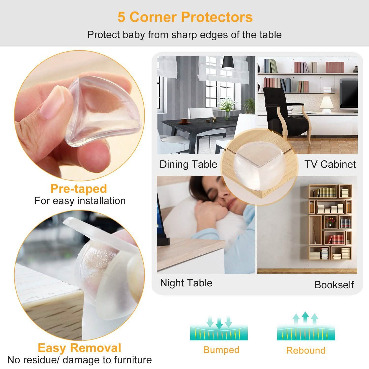 10-Pieces: Kids Safety Locks with 5 Furniture Corner Protectors DailySale