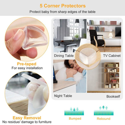 10-Pieces: Kids Safety Locks with 5 Furniture Corner Protectors DailySale