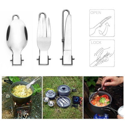10-Pieces: ODOLAND Camping Cookware Mess Kit DailySale