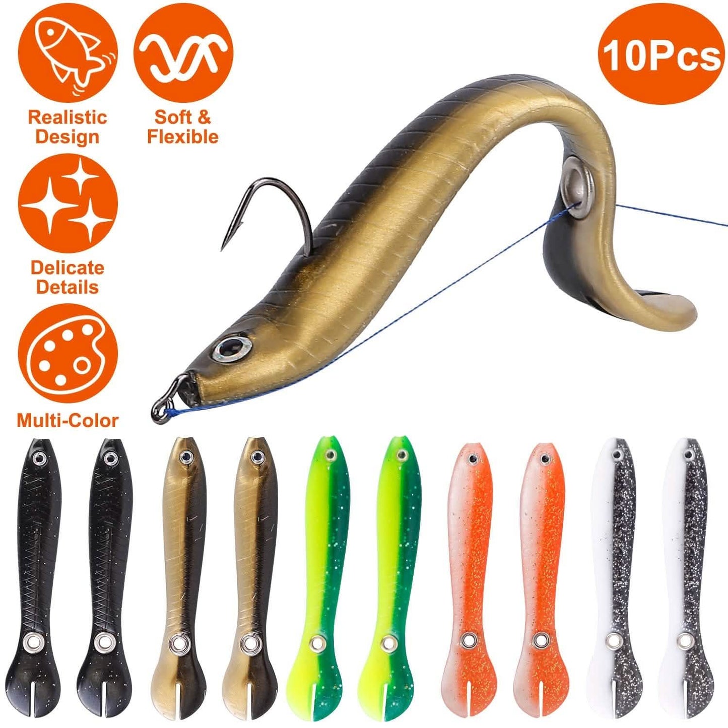 10-Pieces: Realistic Bass Loach Swimming Lure DailySale
