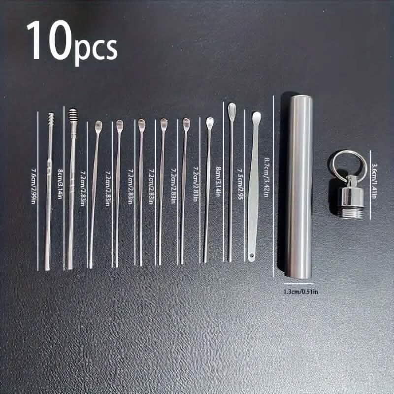 10-Pieces: Stainless Steel Ear Wax Removal Tool Set DailySale