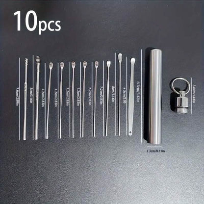 10-Pieces: Stainless Steel Ear Wax Removal Tool Set DailySale