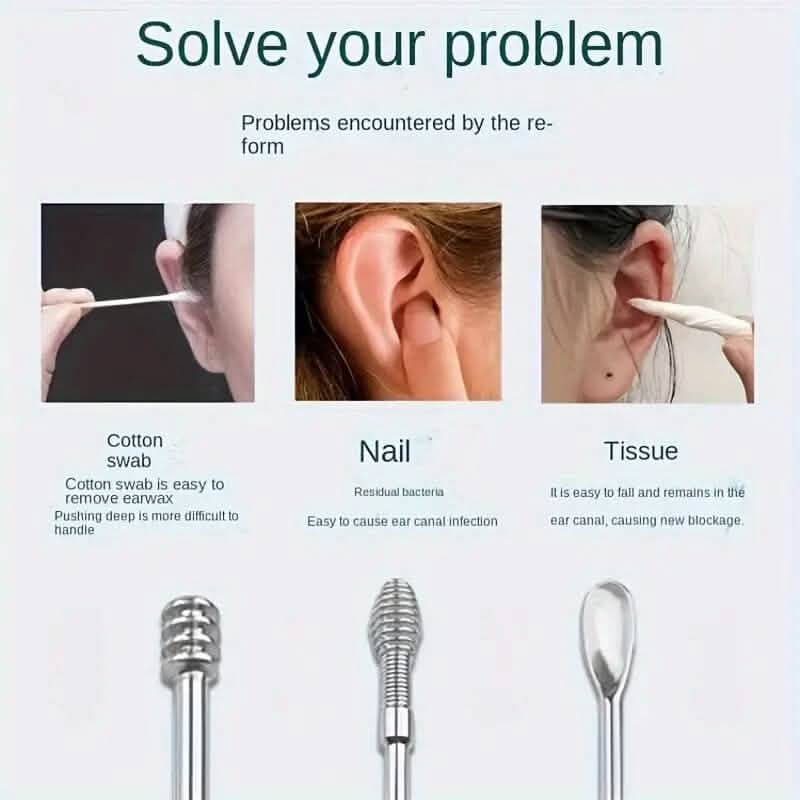 10-Pieces: Stainless Steel Ear Wax Removal Tool Set DailySale