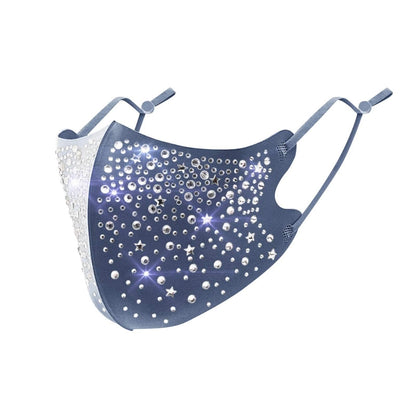 10-Pieces: Women's Face Mask Golden Metal Diamond Water Crystal Color DailySale