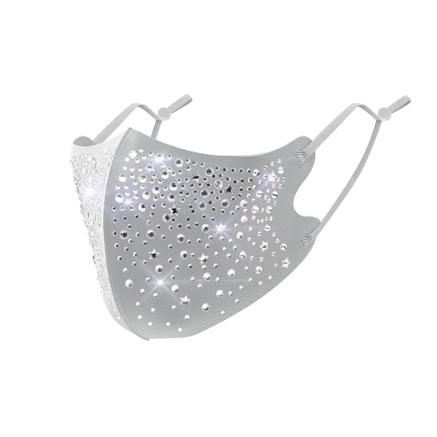10-Pieces: Women's Face Mask Golden Metal Diamond Water Crystal Color DailySale