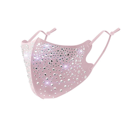 10-Pieces: Women's Face Mask Golden Metal Diamond Water Crystal Color DailySale