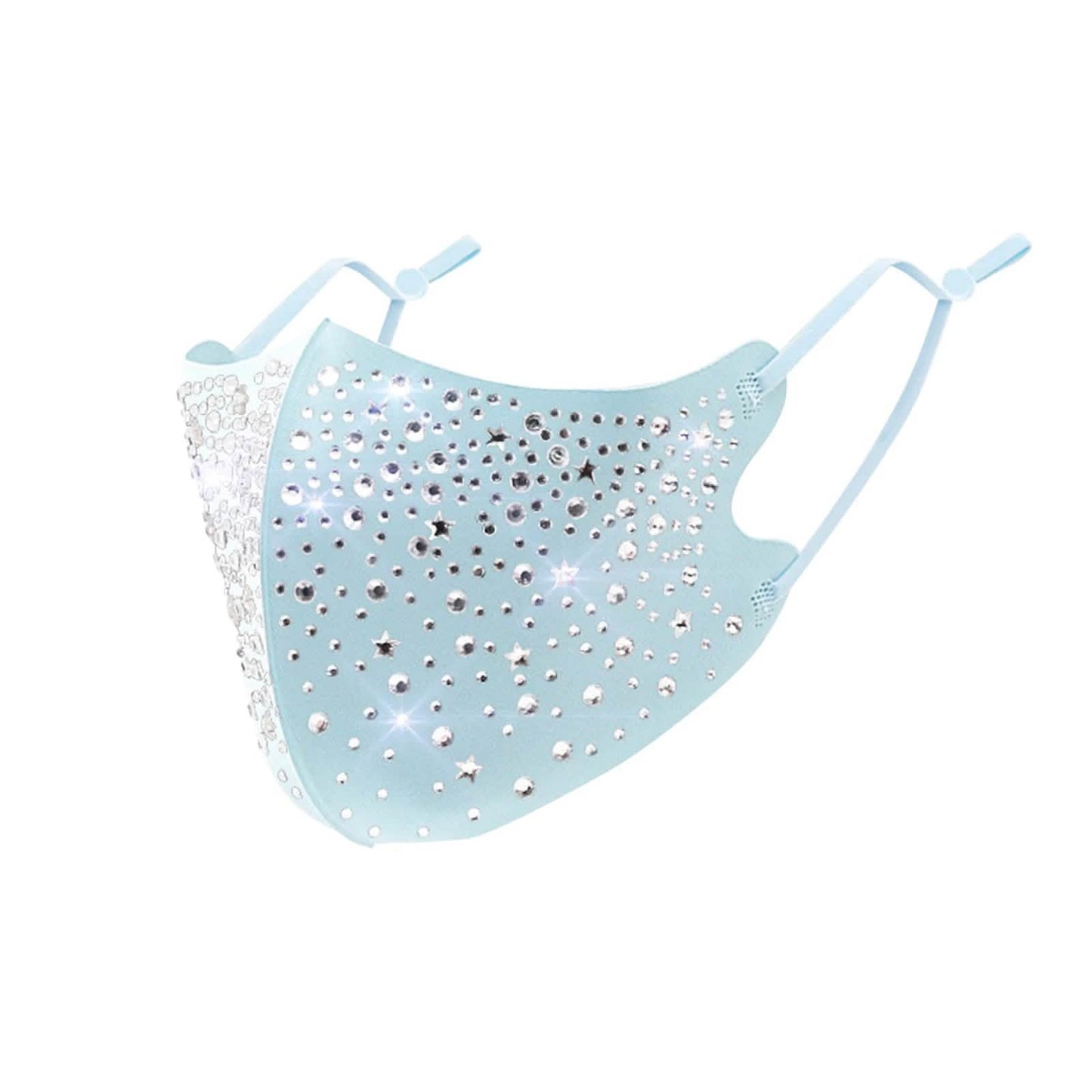 10-Pieces: Women's Face Mask Golden Metal Diamond Water Crystal Color DailySale