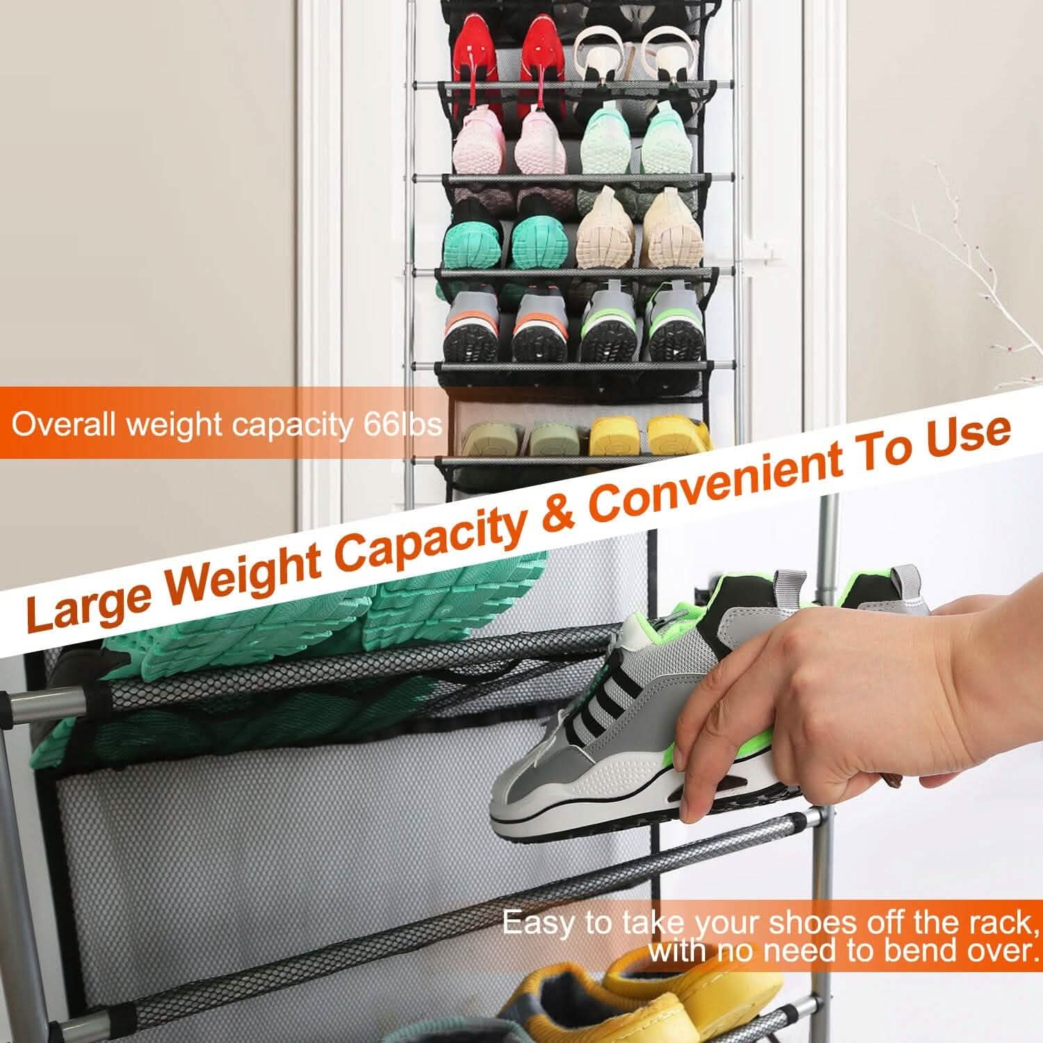 10-Tier Over the Door Shoe Rack Organizer Holder Hanging Storage Shelf DailySale