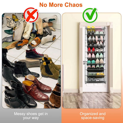 10-Tier Over the Door Shoe Rack Organizer Holder Hanging Storage Shelf DailySale