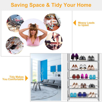 10-Tier Shoe Rack Shelves 27 Pairs Shoes Organizer DailySale