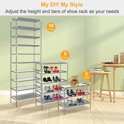 10-Tier Shoe Rack Shelves 27 Pairs Shoes Organizer DailySale