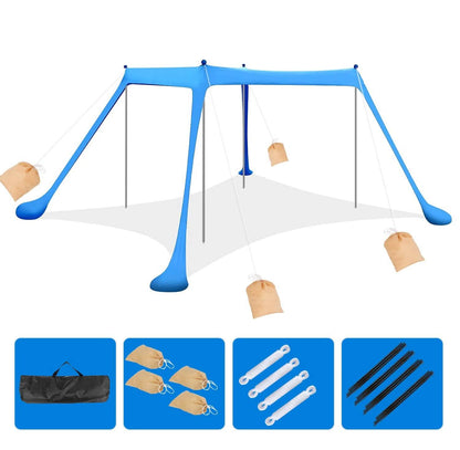 10 x 10 ft Sun Shelter Family Beach Tent Outdoor Shade UPF50+ with Sandbag DailySale