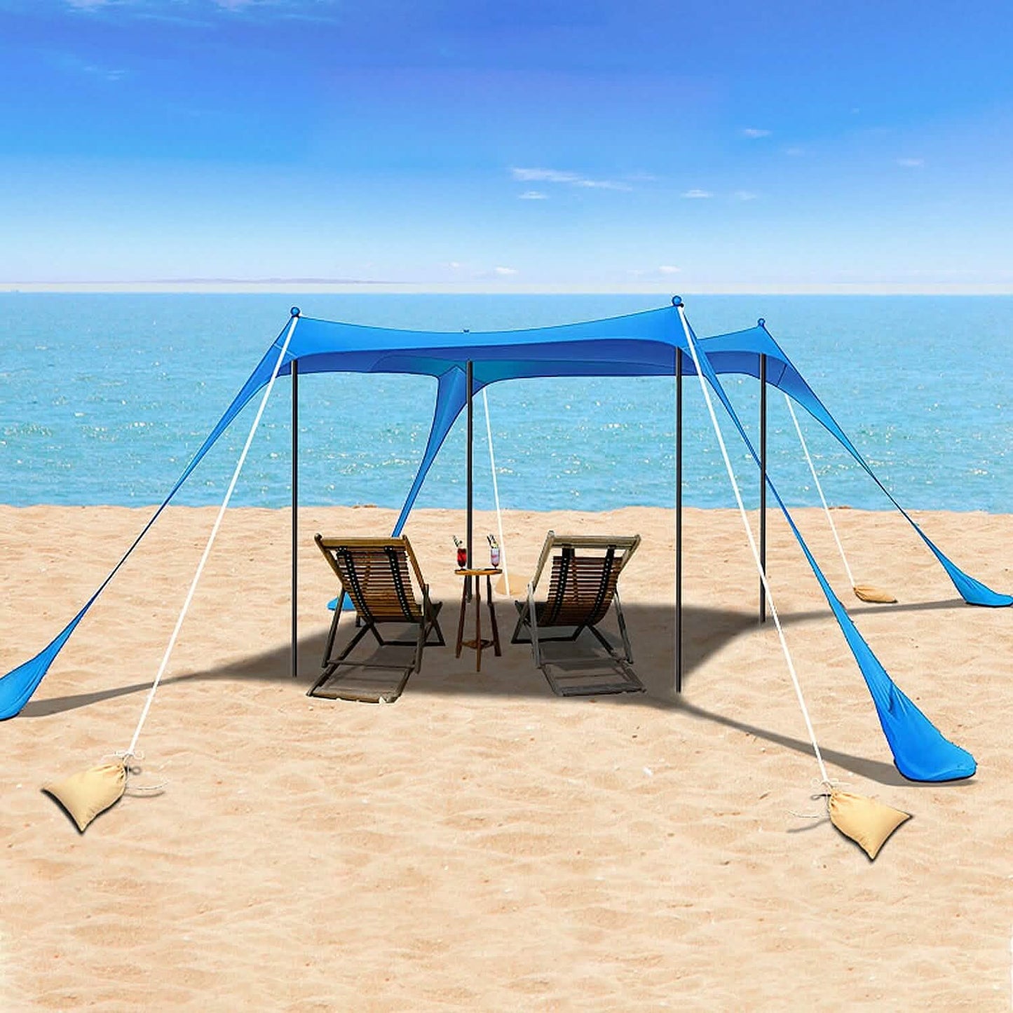 10 x 10 ft Sun Shelter Family Beach Tent Outdoor Shade UPF50+ with Sandbag DailySale