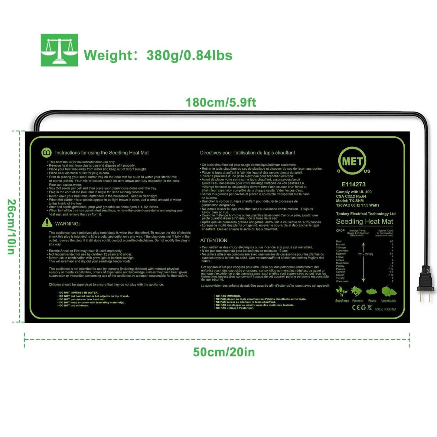 10" x 20" Seedling Heat Mat for Seed Germination DailySale