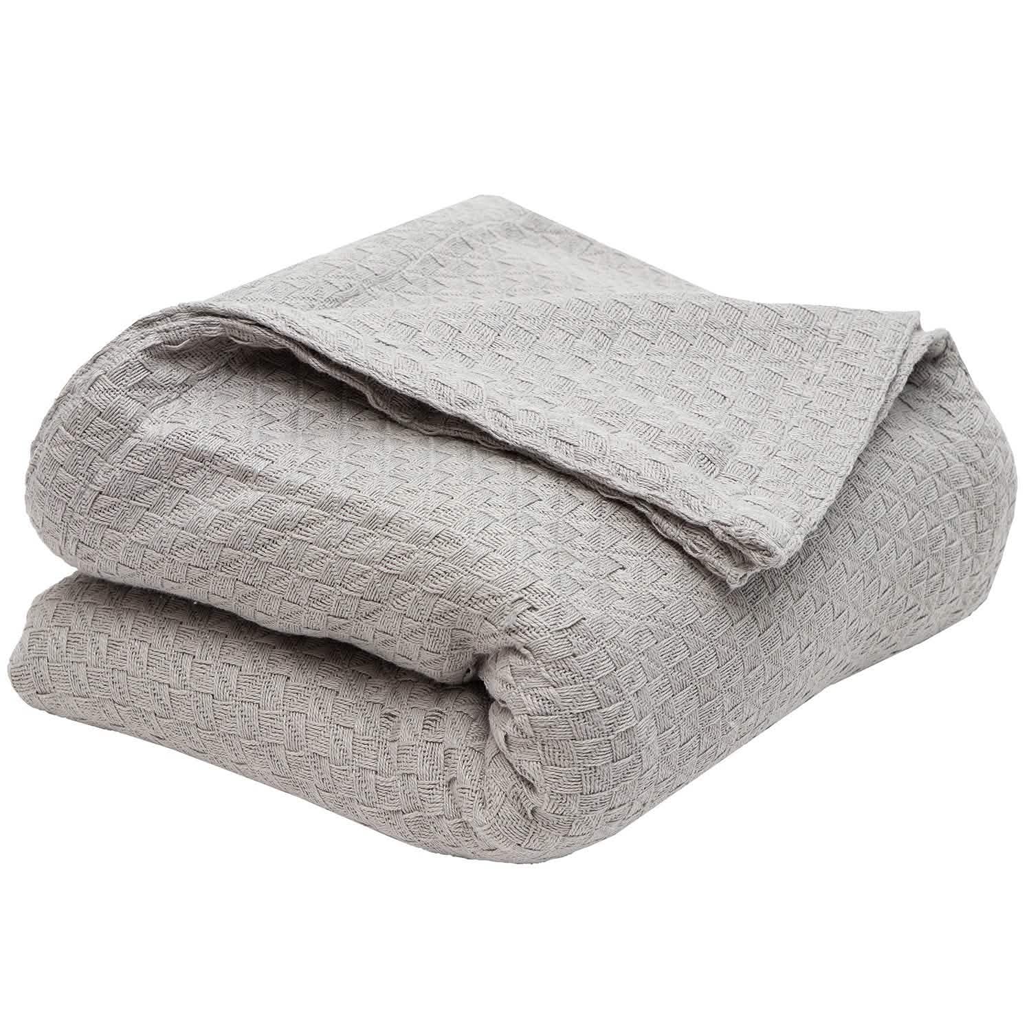 100% Cotton Heavyweight Square Knit Throw Blanket DailySale