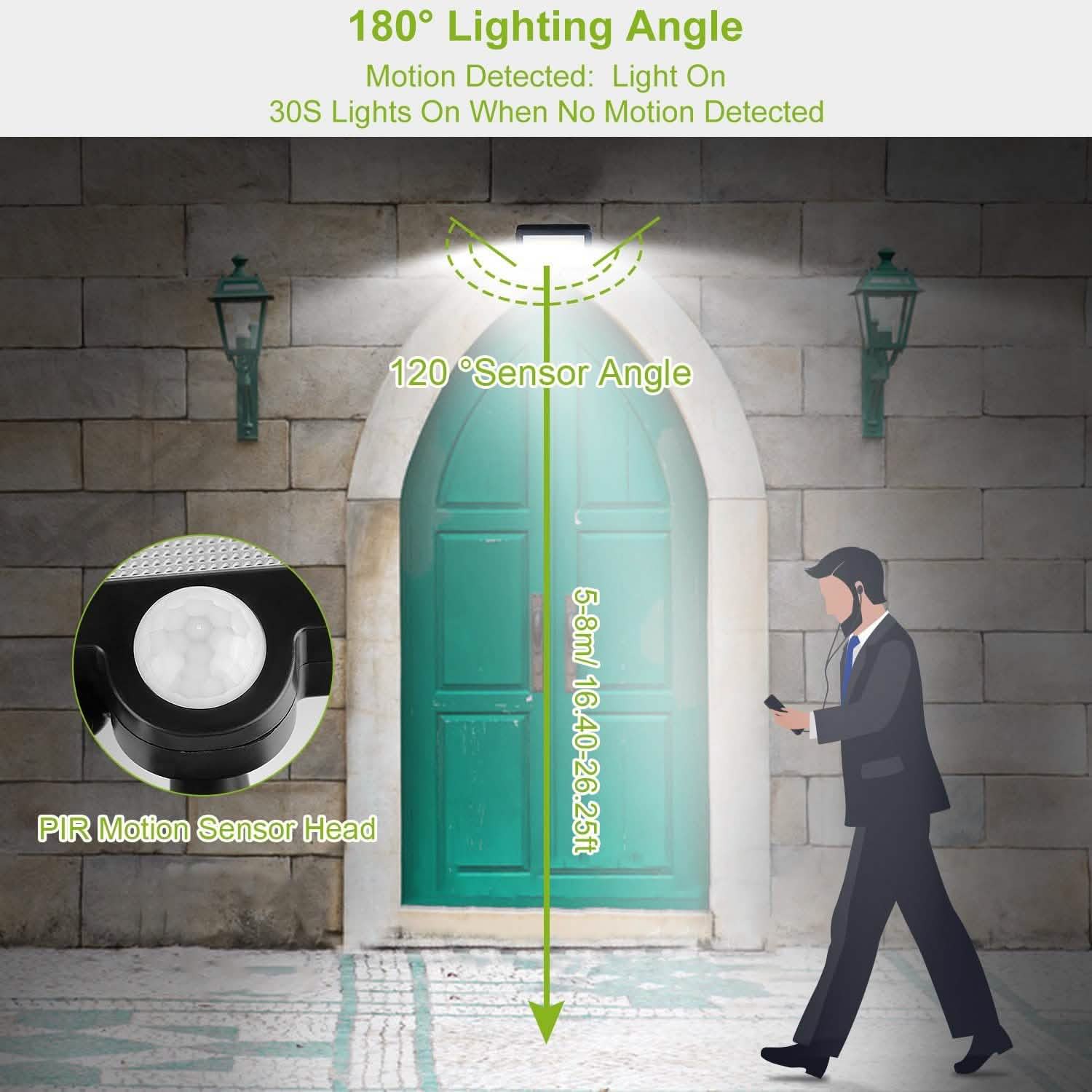 100 LED Solar Powered Wall Lights Outdoor DailySale