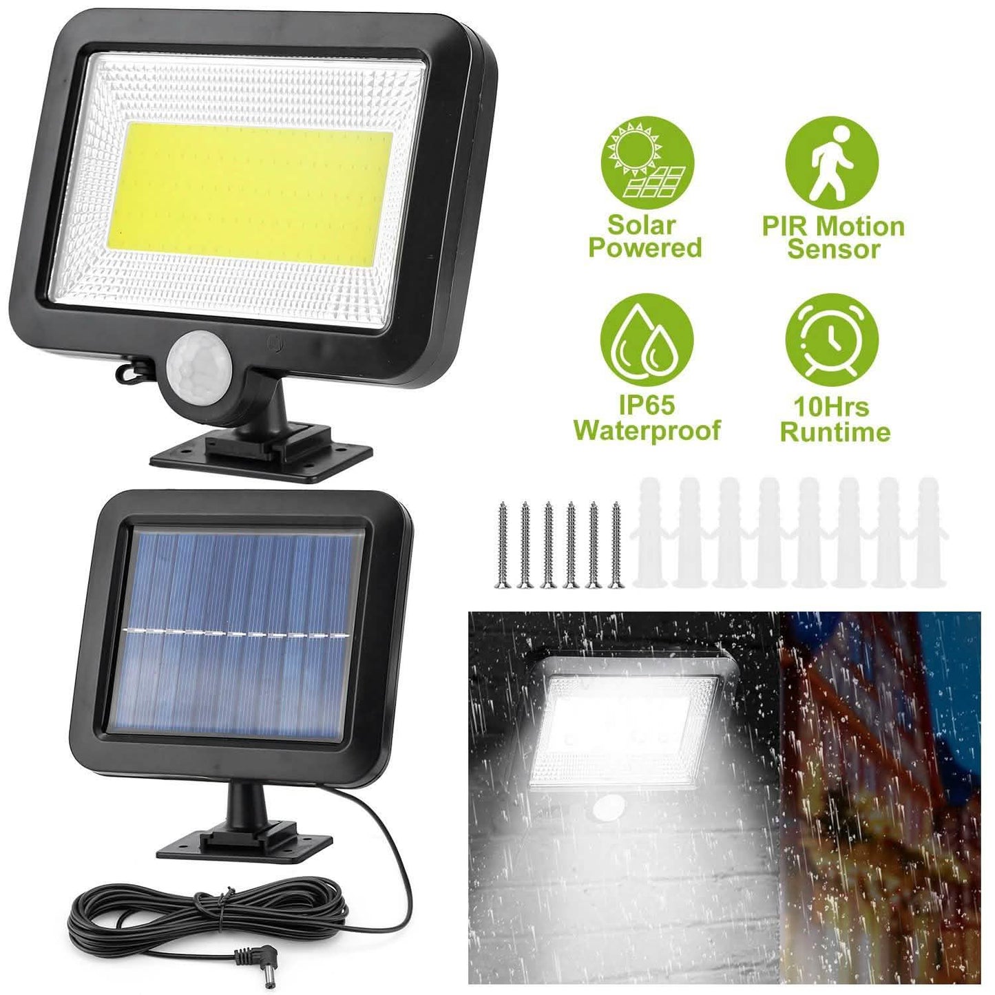 100 LED Solar Powered Wall Lights Outdoor DailySale