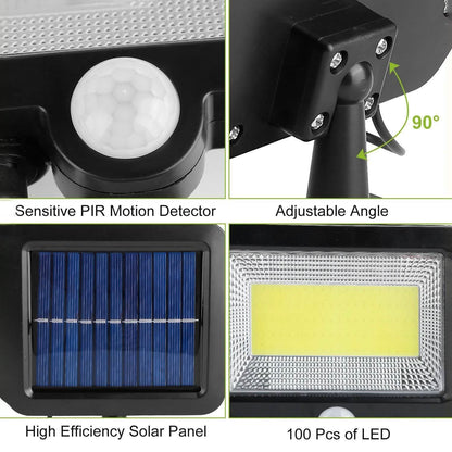 100 LED Solar Powered Wall Lights Outdoor DailySale