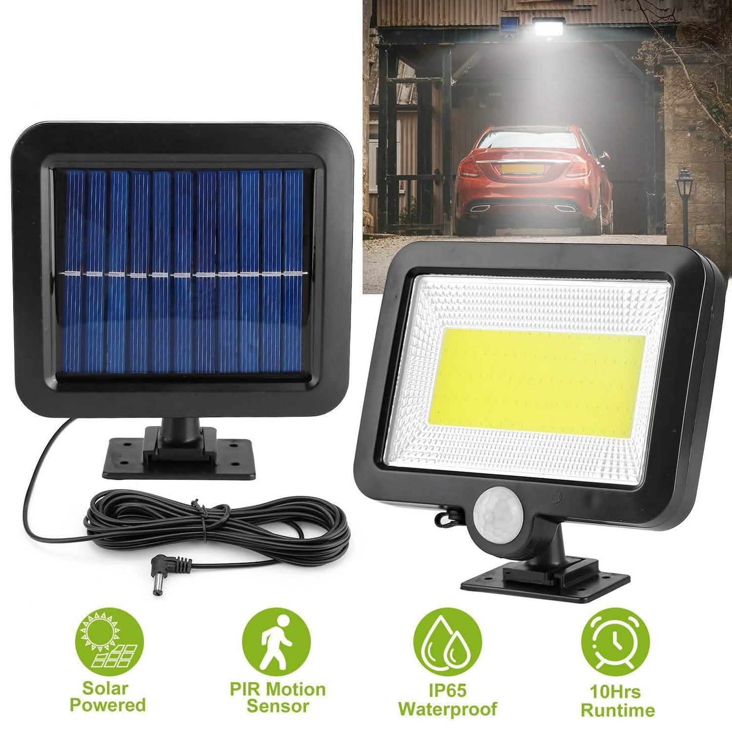 100 LED Solar Powered Wall Lights Outdoor DailySale