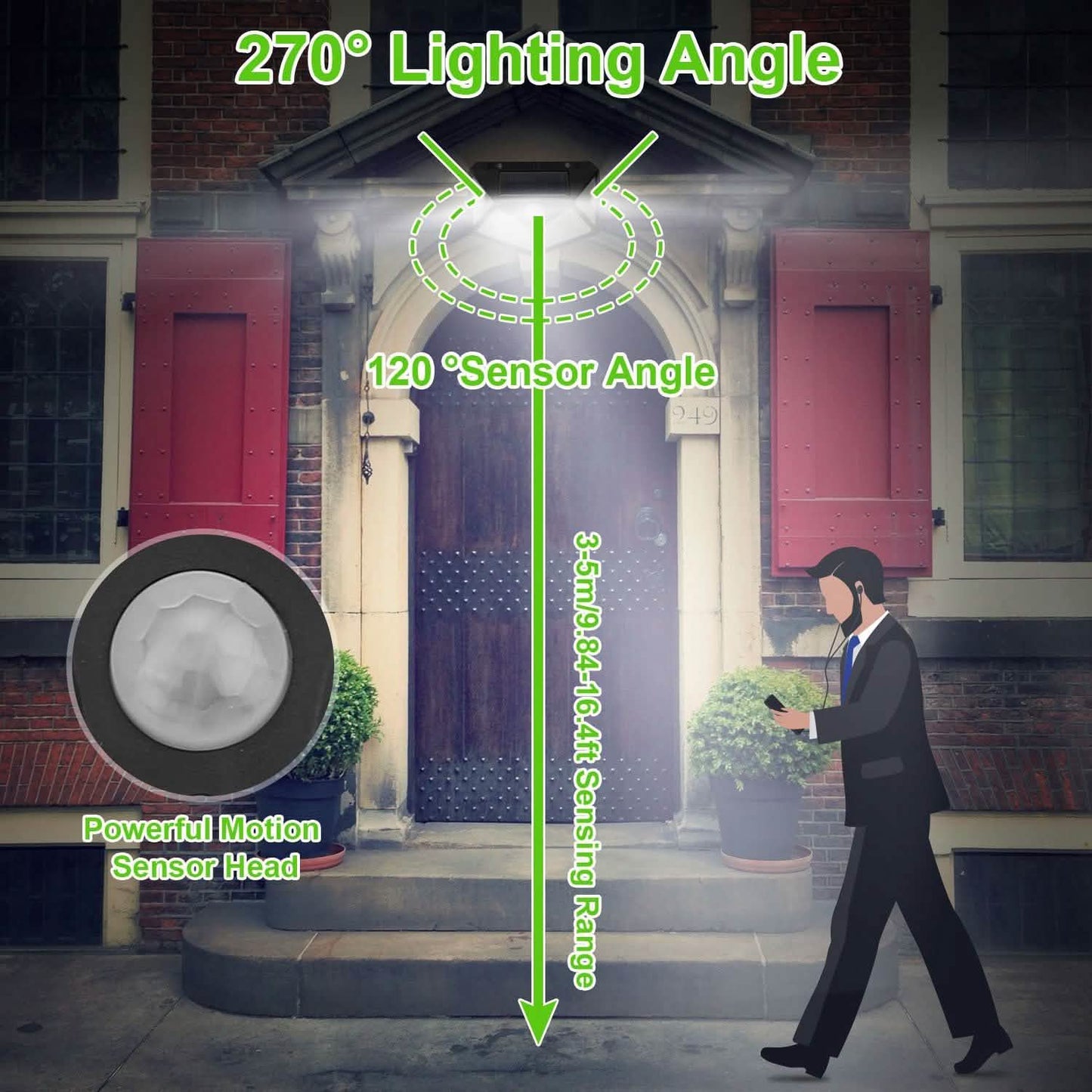 100 LED Solar Wall Light Outdoor DailySale