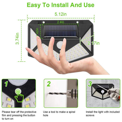 100 LED Solar Wall Light Outdoor DailySale