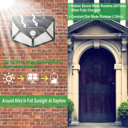 100 LED Solar Wall Light Outdoor DailySale