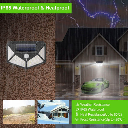 100 LED Solar Wall Light Outdoor DailySale