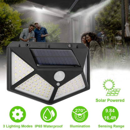 100 LED Solar Wall Light Outdoor DailySale