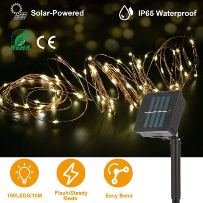 100 LEDs Solar String Lights DailySale