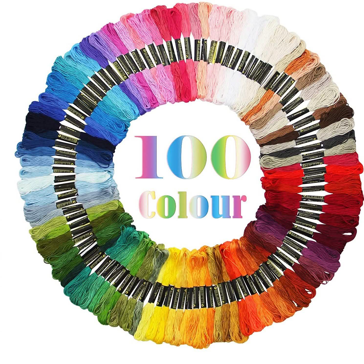 100-Pack: ATDAWN Rainbow Color Embroidery, Cross Stitch Threads DailySale