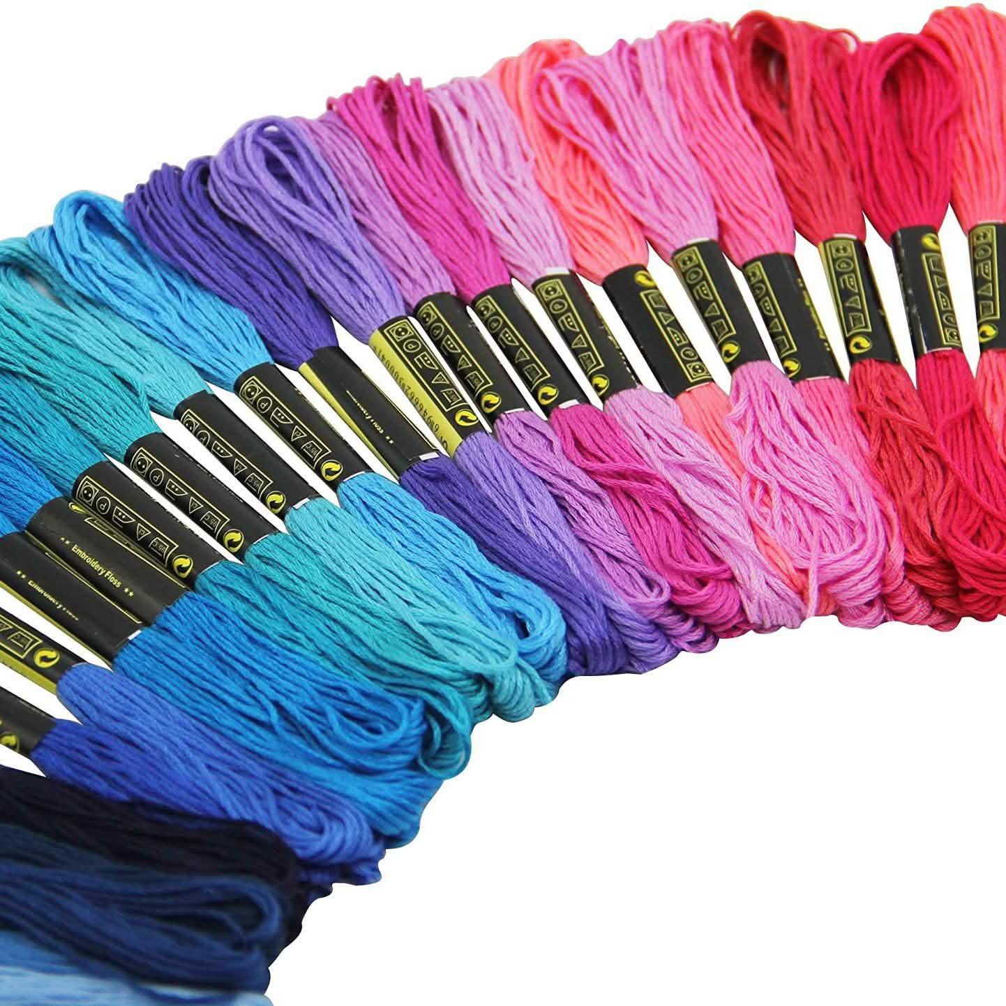 100-Pack: ATDAWN Rainbow Color Embroidery, Cross Stitch Threads DailySale