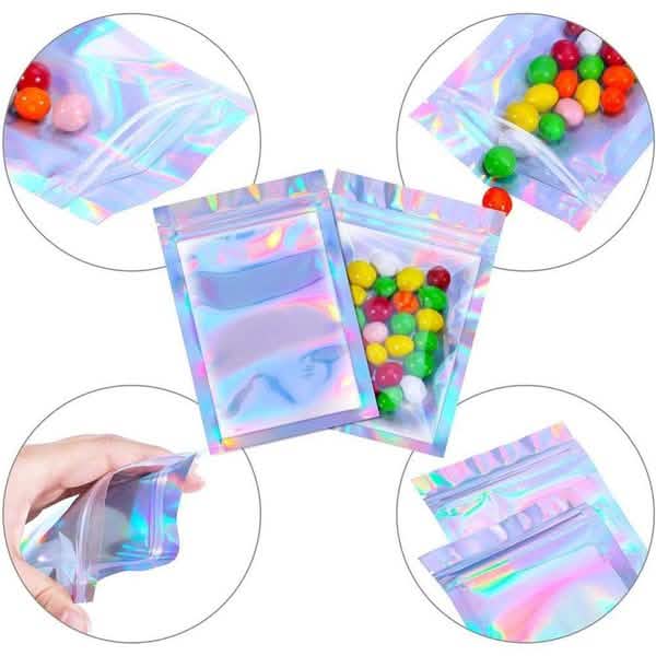 100-Pack: Resealable Holographic Foil Bags DailySale