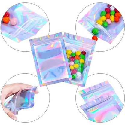 100-Pack: Resealable Holographic Foil Bags DailySale