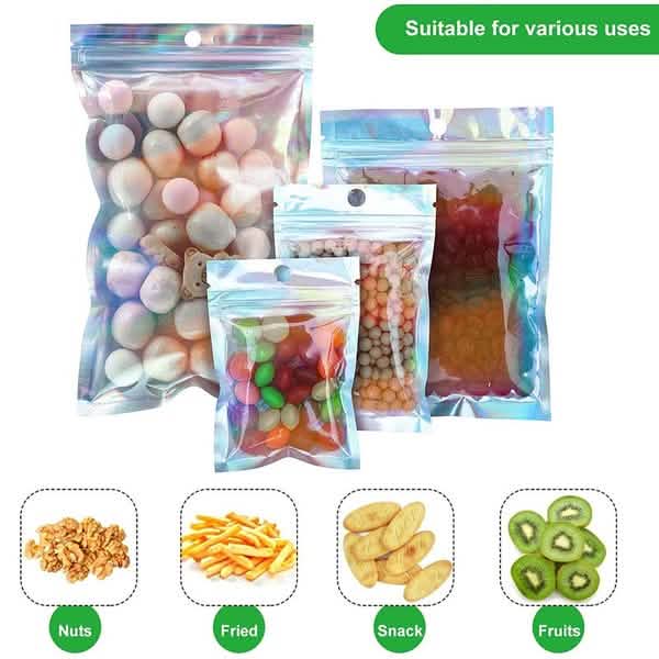 100-Pack: Resealable Holographic Foil Bags DailySale