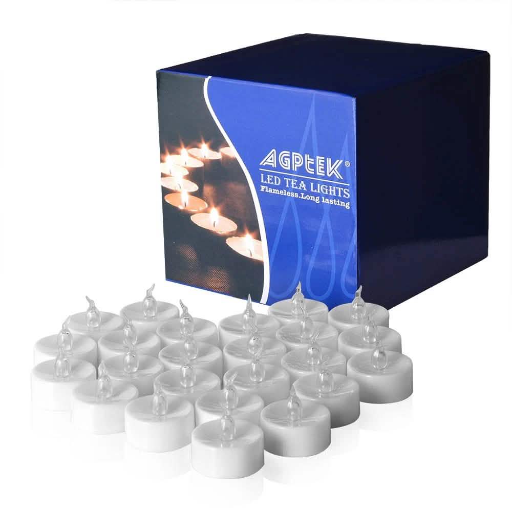 100-Piece: Amber Yellow LED Candle Tea Light Flameless Steady Tealight DailySale