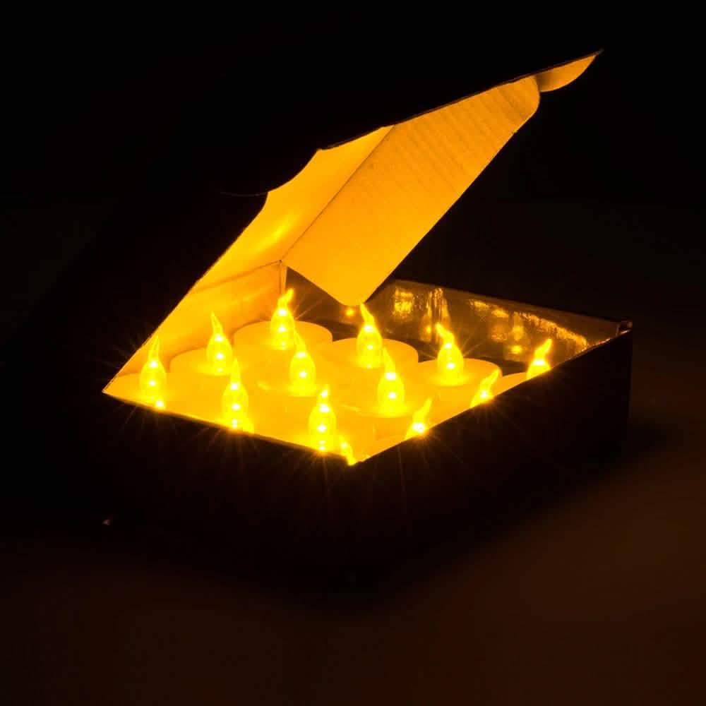 100-Piece: Amber Yellow LED Candle Tea Light Flameless Steady Tealight DailySale