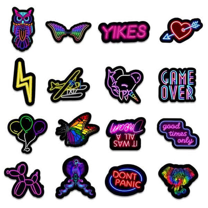 100-Piece: Cartoon Neon Light Graffiti Stickers DailySale