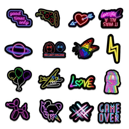100-Piece: Cartoon Neon Light Graffiti Stickers DailySale