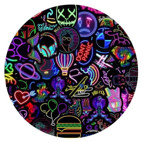 100-Piece: Cartoon Neon Light Graffiti Stickers DailySale