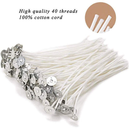 100-Piece: EricX Light Cotton Candle Wick 6" Pre-Waxed for Candle Making DailySale