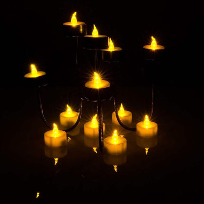 100-Pieces: Amber Yellow LED Tealight Flameless Flickering Candles DailySale