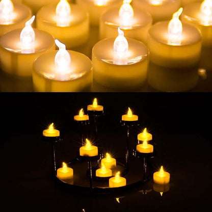 100-Pieces: Amber Yellow LED Tealight Flameless Flickering Candles DailySale