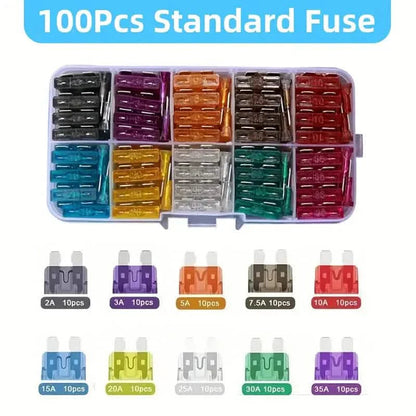 100-Pieces: Car Fuses Assortment Kit, Car Automotive RV Standard Fuses DailySale