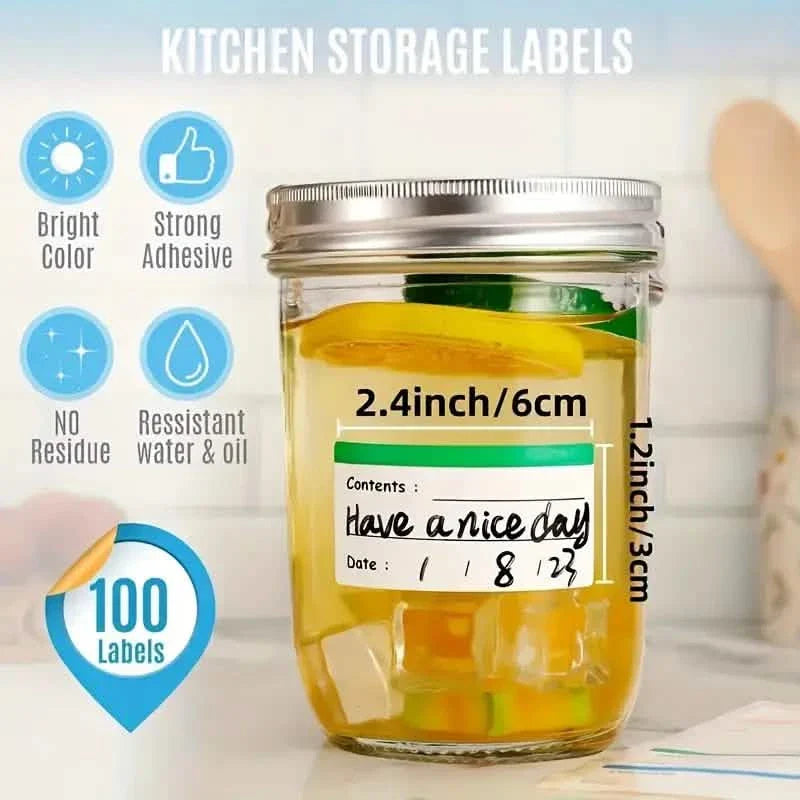 100-Pieces: Colored Freezer Labels Food Storage Labels Stickers DailySale