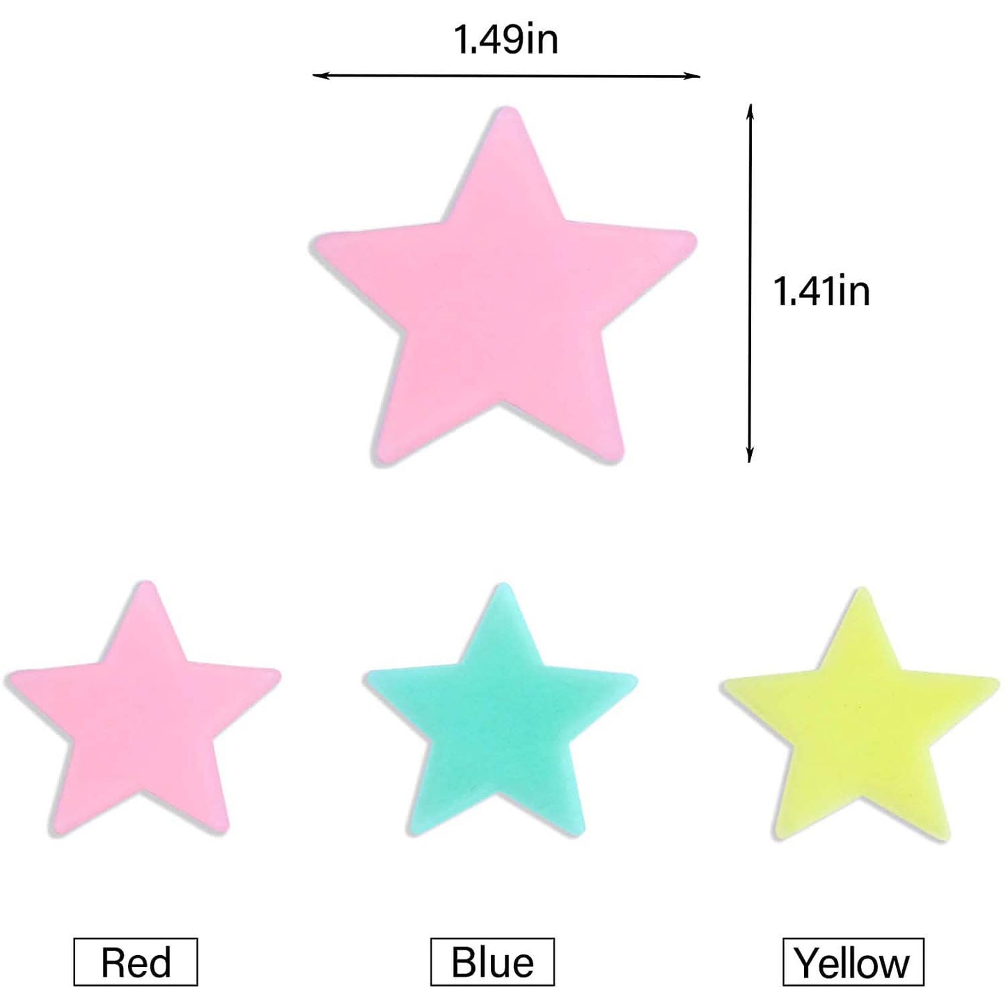 100-Pieces: Colorful Luminous Stars Plastic Wall Sticker DailySale