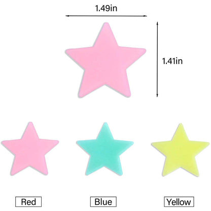 100-Pieces: Colorful Luminous Stars Plastic Wall Sticker DailySale